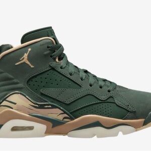 Air Jordan Kids Sneakers in Forest Green and Beige